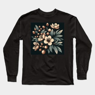 Olive Floral Illustration Long Sleeve T-Shirt